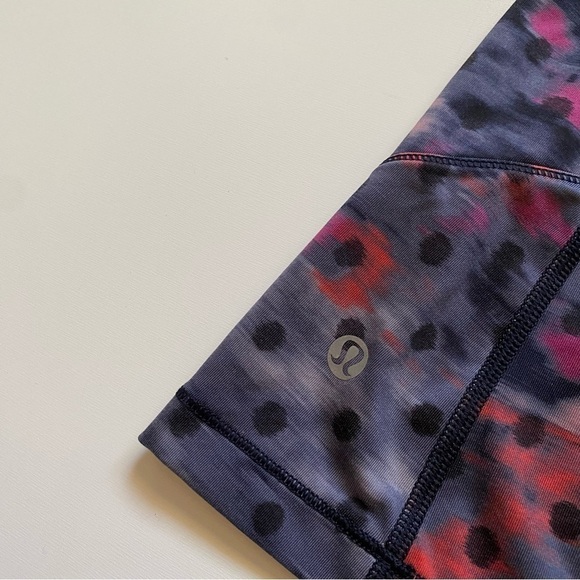 Lululemon kanto catch me tank top pink purple polka dot cross back fitted size 6 - Picture 8 of 11